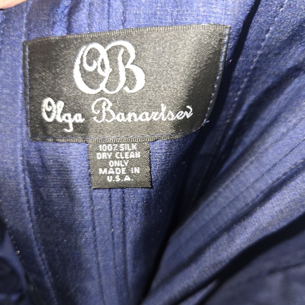 10O% Silk Olga Banartsev, Royal Blue strapless Corset  Cocktail dress size 4 - Picture 10 of 16